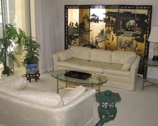White sofa / love seat set, pet / smoke free home! 