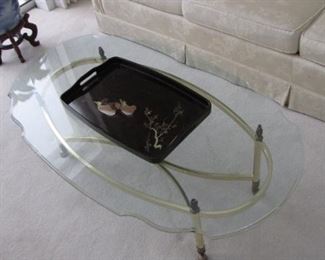 Glass / Gold coffee table 