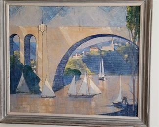 Oil on board by F.M. Lowenguth