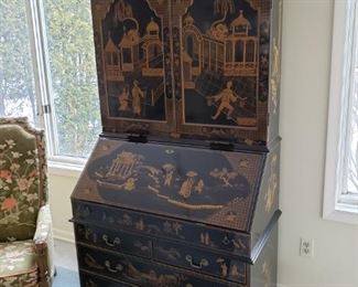 Oriental style drop front desk