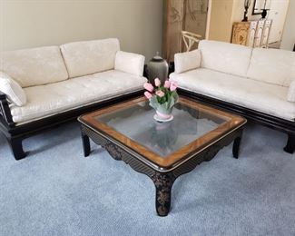 Oriental style sofas and coffee table