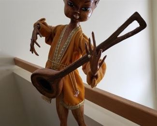 1960's wooden pixie 27" tall