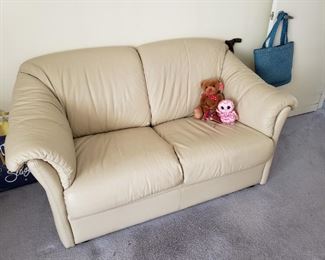 Leather love seat