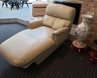 Leather chaise