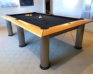 Brunswick’s contemporary and sleek Manhattan Pool Table with accessories..