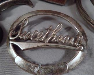 STERLING SILVER MILITARY SWEETHEART BROOCH