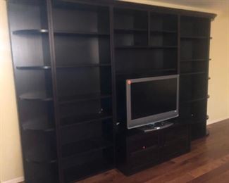 Five piece adjustable shelving wall cabinets