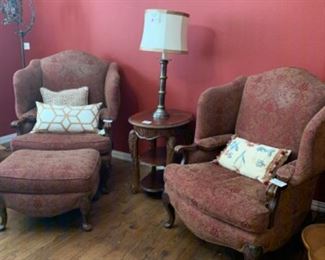 Thomasville wing back chairs