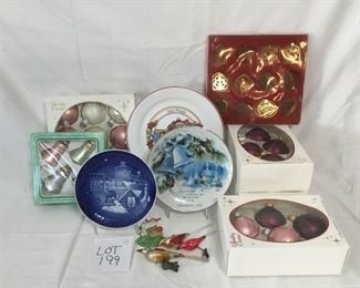 Vintage Christmas plates and ornaments.  https://s3-us-west-2.amazonaws.com/ct-store-auction-production/images/177/27507_1579459113/01579565280000.jpg