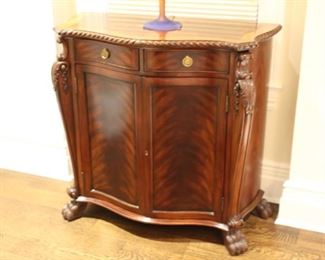 Pair carved wood cabinets