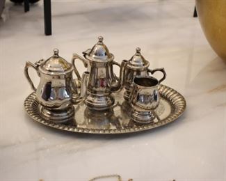 Miniature silver plate tea set