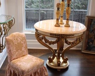 Decorative Crafts "Lupara" marble top center table