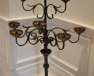 Pair large gilt iron candelabra