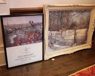 Guy Dessapt oil painting & signed poster