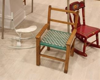 Assorted vintage children's chairs