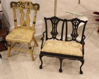 Assorted vintage children's chairs