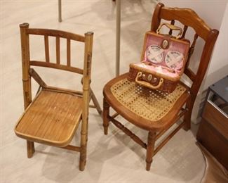 Assorted vintage children's chairs