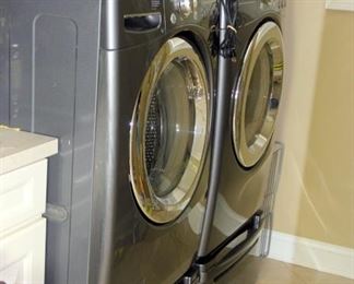 LG Front Load Washer & Dryer with Storage Pedestals