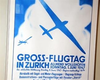  Original Gross Flugtag Swiss Aviation Poster 1947 by Marquardt