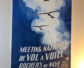 Original 1937 Swiss Rochers de Naye Glider Poster