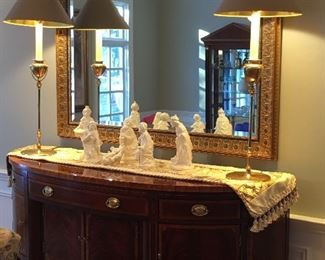 Beautiful Mahogany "Hickory White" Sideboard with Ornate Inlay and Detailing. A Classic!