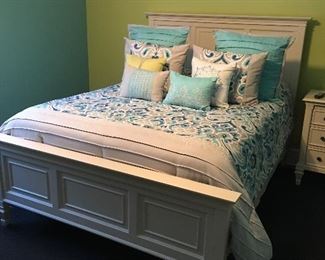 Pottery Barn Style Queen bed and Bedding
