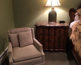 Nightstand, Lounge Chair and Accesories