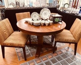 Ethan Allen Dining Group. Set with Royal Doulton “Provençal”. 