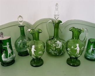 Victorian Mary Gregory Green Glass Lot #2 https://ctbids.com/#!/description/share/320312