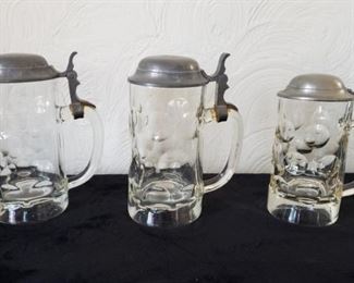 German Glass Lidded Beer Steins (Steins #6) https://ctbids.com/#!/description/share/321981