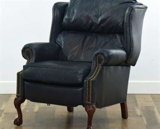 Thomasville Leather Recliner W Nailhead Trim