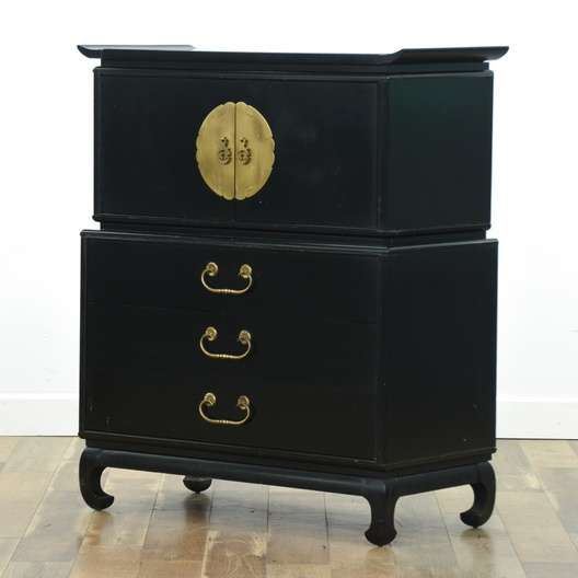 Kent Coffey Black Ebony Finish Amerasia Armoire 