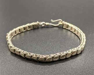 Sterling Silver Articulated Bracelet W/ Heart Motif