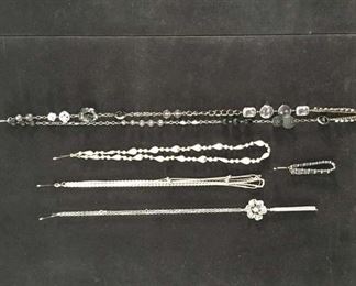 Set Of 5 Mix Lot Costume Jewelry Chains & Bracelet