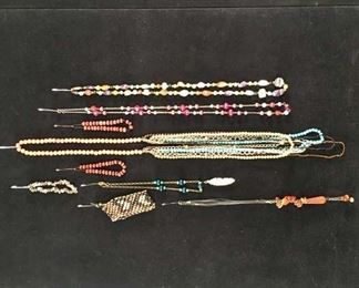 Set Of 9 Mix Lot Costume Jewelry Bohemian & Beads