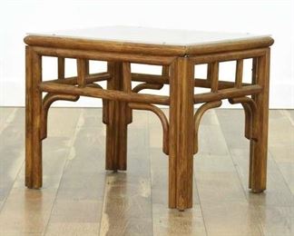 Coastal Motif Bentwood End Table W Acrylic Top