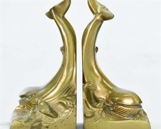 Pm Craftsman Brass Whale Bookends