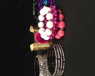Set Of 11 Mix Lot Costume Jewelry Bracelets