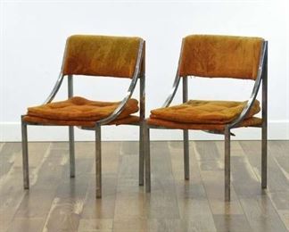 Pair Of Howell Mid Century Modern Metal Frame Chairs