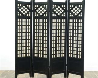 Vicer Black Finish Frame Room Divider W Capiz Screen