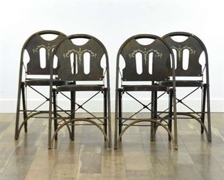 Set Of 4 L. Rastetter Solid Kumfort Folding Chairs