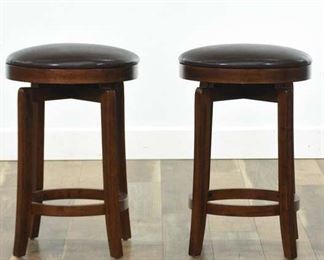 Pair Of Contemporary Mission Style Bar Stools
