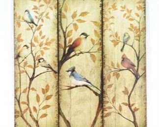 3 Panel Birds & Autumnal Trees
