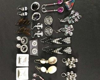 16 Pairs Mix Lot Costume Jewelry Earrings