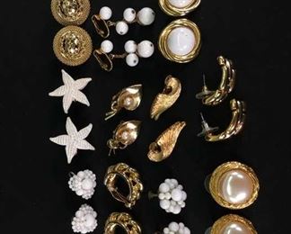 11 Pairs Mix Lot Costume Jewelry Earrings