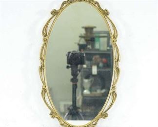 Vintage Gold Frame Small Oval Vanity Face Mirror
