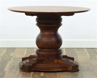 Large Carved Brazilian Walnut Pedestal Table
