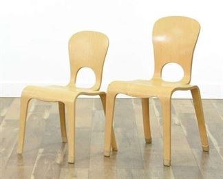 Pair Of Community Playthings Mix Size Woodcrest Chairs