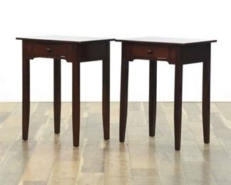 Pair Of Modern Long Leg Single Drawer Side Tables