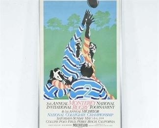 Vintage Framed Rugby Poster
